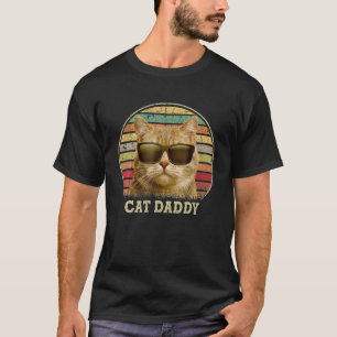 Vintage Cat Daddy Funny Cat Lover Gift Cat Dad Fat T-Shirt