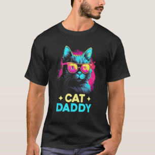 Vintage Cat Daddy Retro 70s 80s Vaporwave Father C T-Shirt