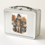 Vintage Cat Elegance Metal Lunch Box
