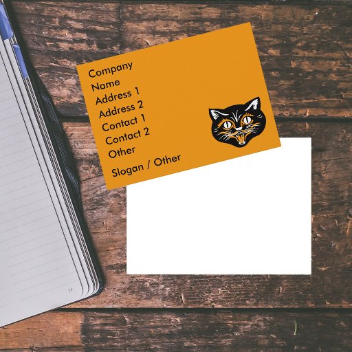 Customizable Vintage Cat Face Business Card Template