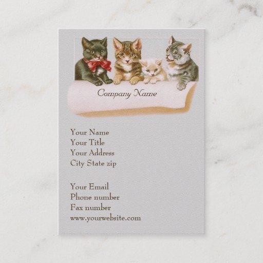 Customizable Vintage Cat Family Business Card