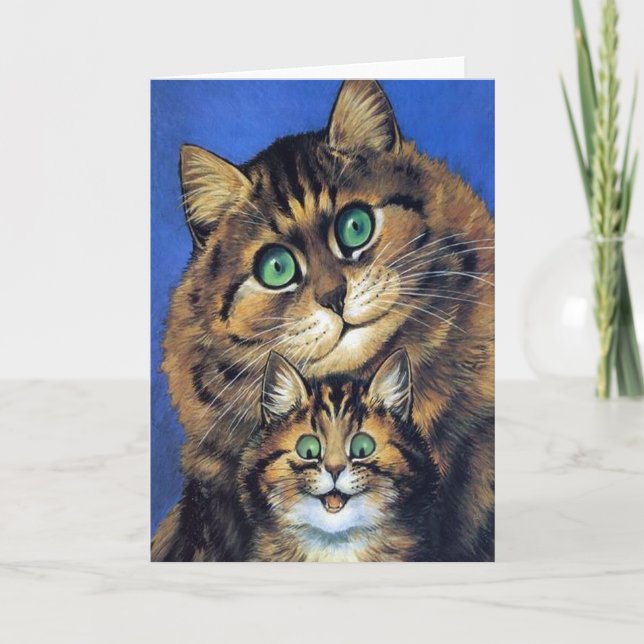 Vintage Cat Family Portrait Card (Front)