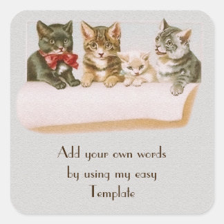 Vintage Cat Family Sticker