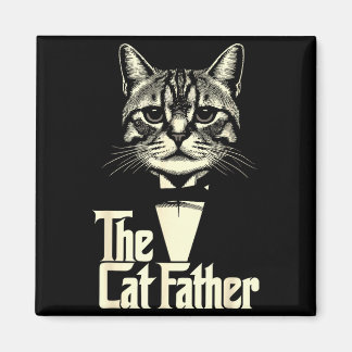 Vintage cat father dad life cat dad happy father's magnet