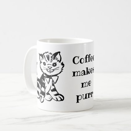 Vintage cat funny saying coffee mug
