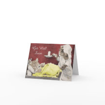 Vintage Cat Get Well Soon Greeting Card
