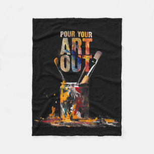 Vintage Cat Gift Store Artist Art Make Art Painter Fleece Blanket