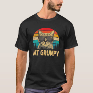 Vintage Cat Grumpy Cat Cat Dad T-Shirt