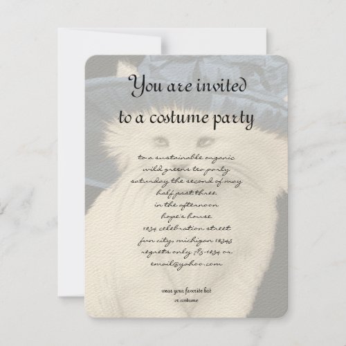 Vintage Cat Hat Party Invitation Vintage Blue Hat