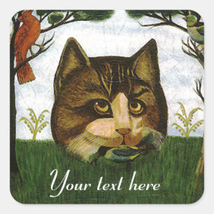 Vintage Cat Head (Cheshire Cat) Square Sticker