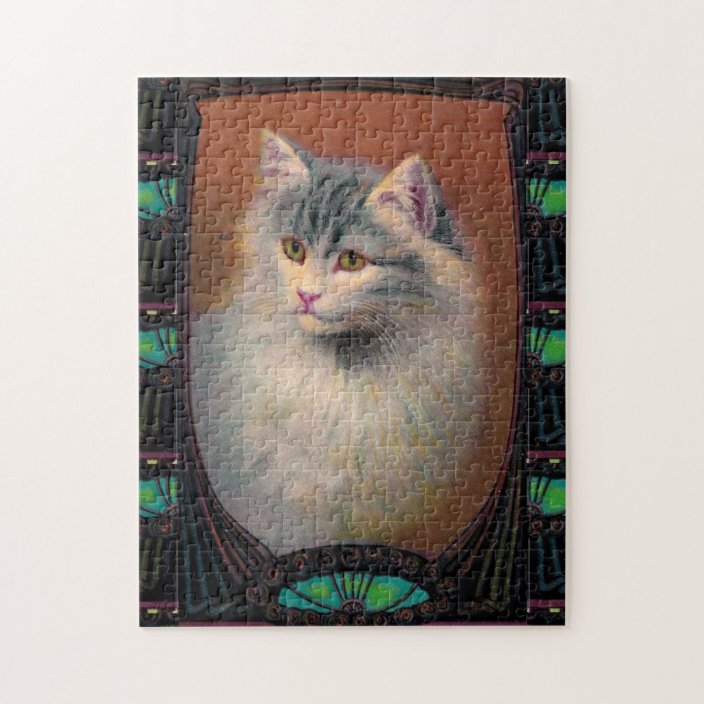 Vintage Cat Illustration Art Nouveau Cute Feline Jigsaw Puzzle Zazzle Com Vintage Cat Illustration Art Nouveau Cute Feline Jigsaw Puzzle Zazzle Com