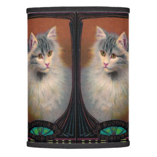 Vintage cat illustration art nouveau elegant lamp shade