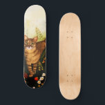Vintage Cat In The Blooming Garden Watercolor Skateboard<br><div class="desc">Tabby cat is walking among flowers of every shade and hue which are overflow the beautiful garden scene.</div>