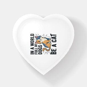 Vintage Cat Lover Be a Cat Graphic Design_1 Paperweight