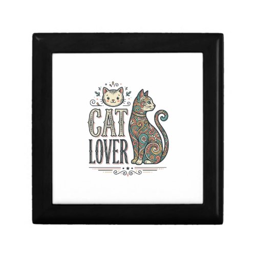 Vintage Cat Lover Engraving Style Graphic Shirt_1 Gift Box