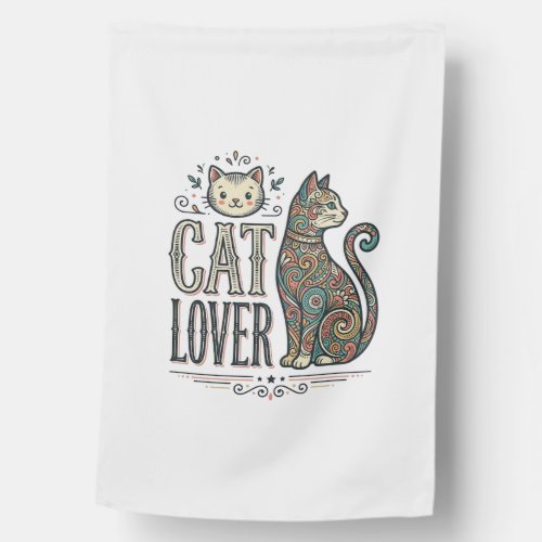 Vintage Cat Lover Engraving Style Graphic Shirt_1 House Flag