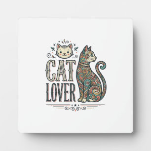 Vintage Cat Lover Engraving Style Graphic Shirt_1 Plaque