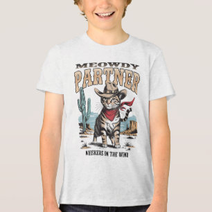 Vintage Cat Meowdy Partner Cowboy Gifts For Men Wo Tri-Blend Shirt