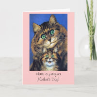 Vintage Cat Mothers Day Card