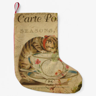 Vintage Cat No. 8 Small Christmas Stocking
