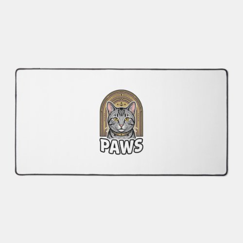 Vintage Cat Paws Engraving Style Graphic Design_1 Desk Mat