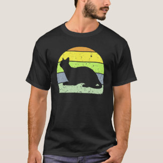 Vintage Cat Retro Cat Silhouette Animal 80s 90s T-Shirt