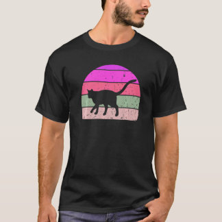 Vintage Cat Retro Cat Silhouette Kitten Animal 60 T-Shirt