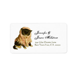 Vintage Cat Return Address Label