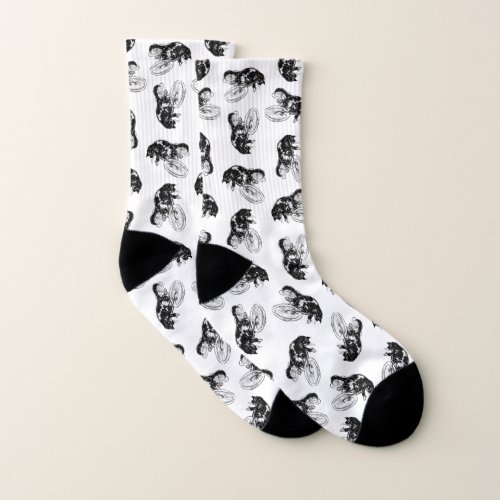 Vintage Cat Riding Bicycle CUSTOM BACKGROUND COLOR Socks