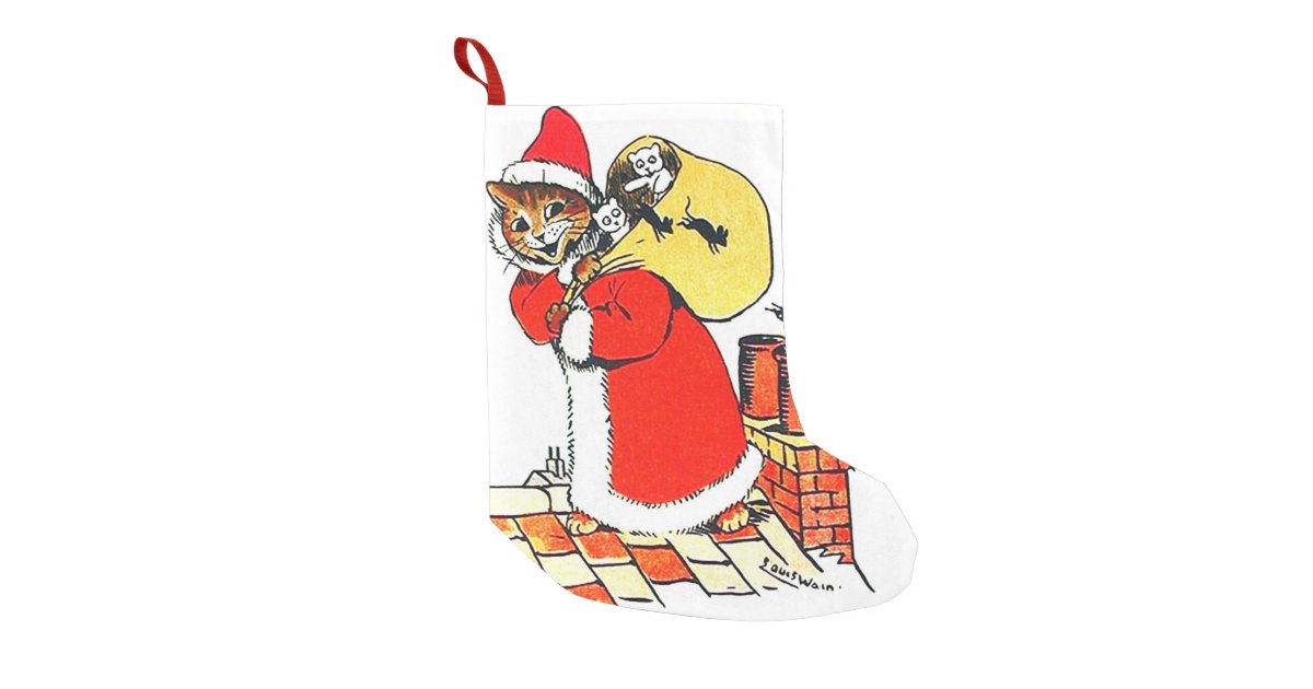 Louis Wain Christmas Santa Greeting Card for Sale by