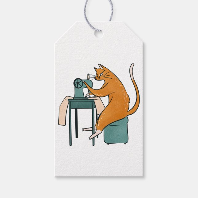 Vintage Cat Sewing Gift Tags (Front)