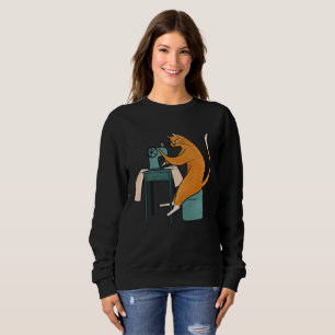 Vintage Cat Sewing Sweatshirt