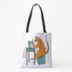 Vintage Cat Sewing Tote Bag