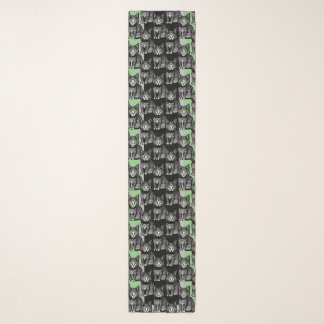 vintage cat Silk scarf -