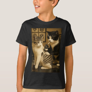 Vintage Cat Smoking Tattoo Inked Kitty Artist Funn T-Shirt
