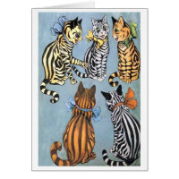 Vintage Cat Stripes Postcard