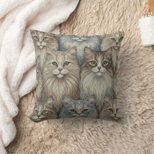 Vintage Cat Tapestry Pillow