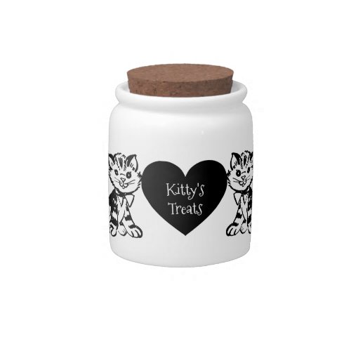 Vintage cat treat candy jar