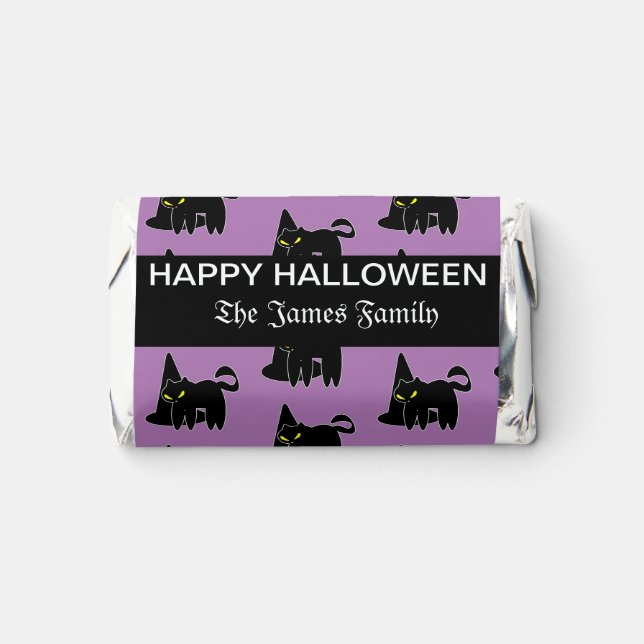 Vintage Cat Witch Hat Happy Halloween  Hershey's Miniatures (Front)