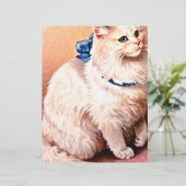 Vintage Cat with Blue Bow (Standing Front)