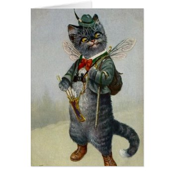 Vintage - Cat With Bow & Arrows  by AsTimeGoesBy at Zazzle
