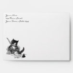 Vintage Cat Writing A Letter Envelope at Zazzle
