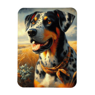 Vintage Catahoula Leopard Dog Painting Magnet