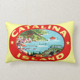 Vintage Catalina Island California Lumbar Pillow