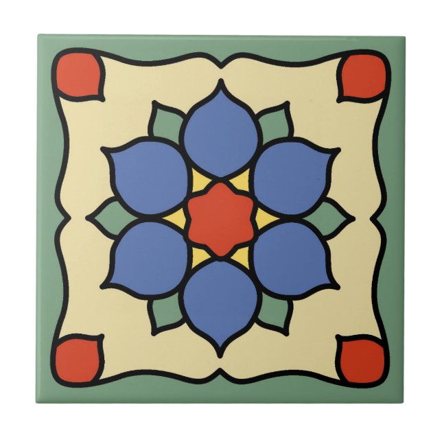 Vintage Catalina Island Ceramic Tile Design (Front)