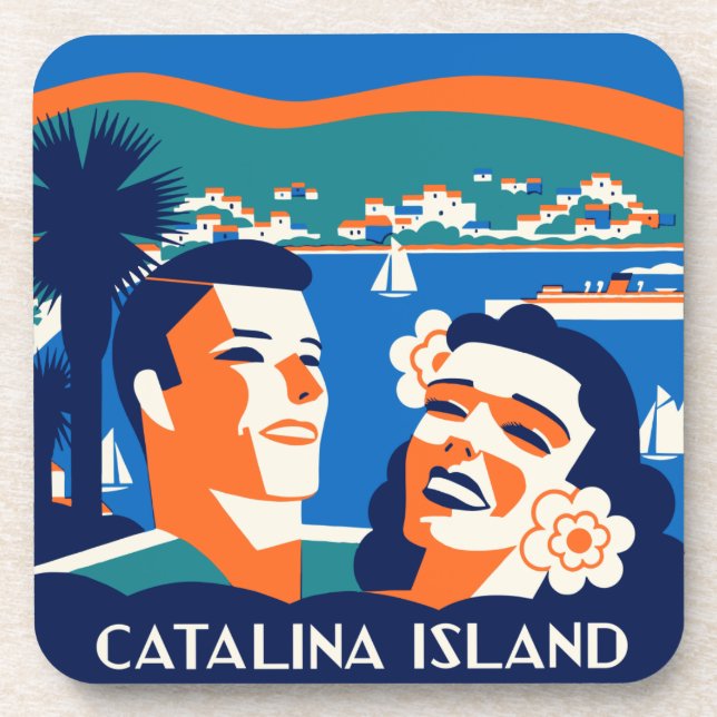Vintage Catalina Island Coasters -  set of 6 (Front)