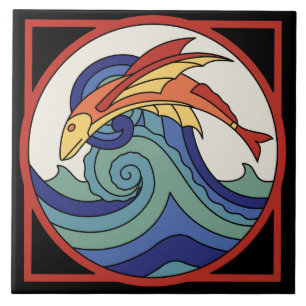 Vintage Catalina Island Flying Fish Tile