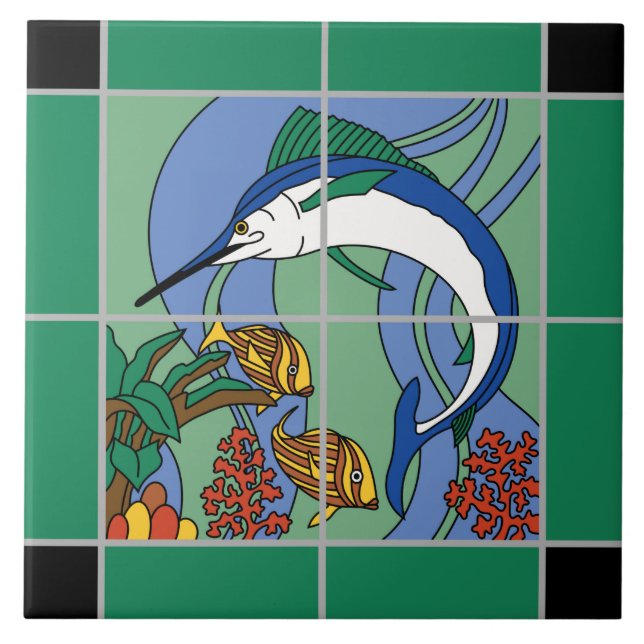 Vintage Catalina Island Marlin Tile (Front)