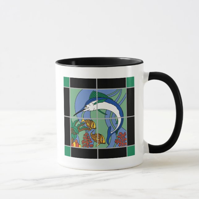Vintage Catalina Island Marlin Tile Mural Mug (Right)
