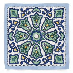 Vintage Catalina Island Tile Design Bandana